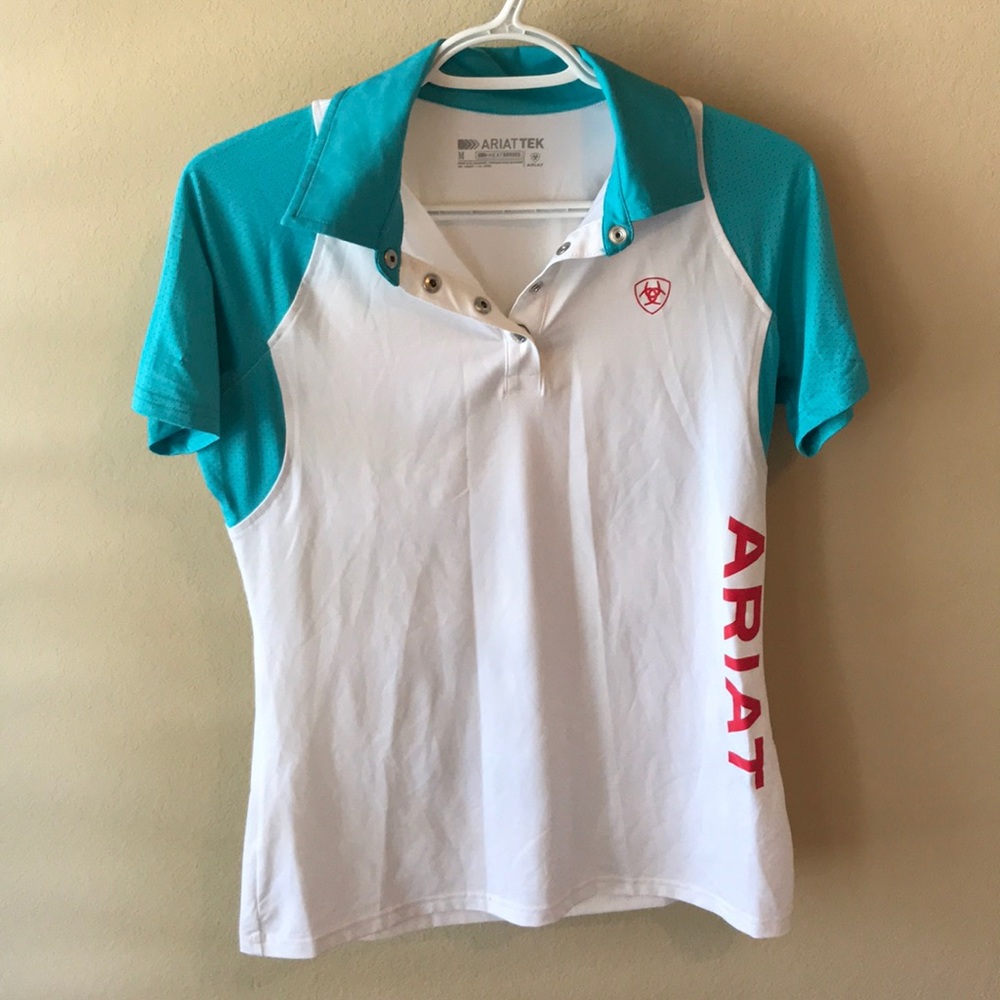 AriatTek HeatSeries Blue/White Collared Shirt